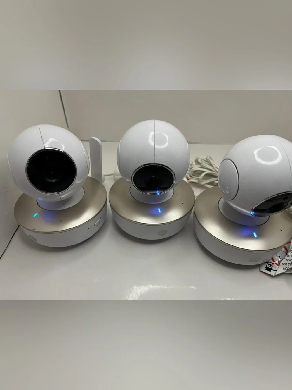 Lot Of 3 Motorola MBP853CONNECT Wi-Fi Video Baby Monitor Cámaras W/power Adapter